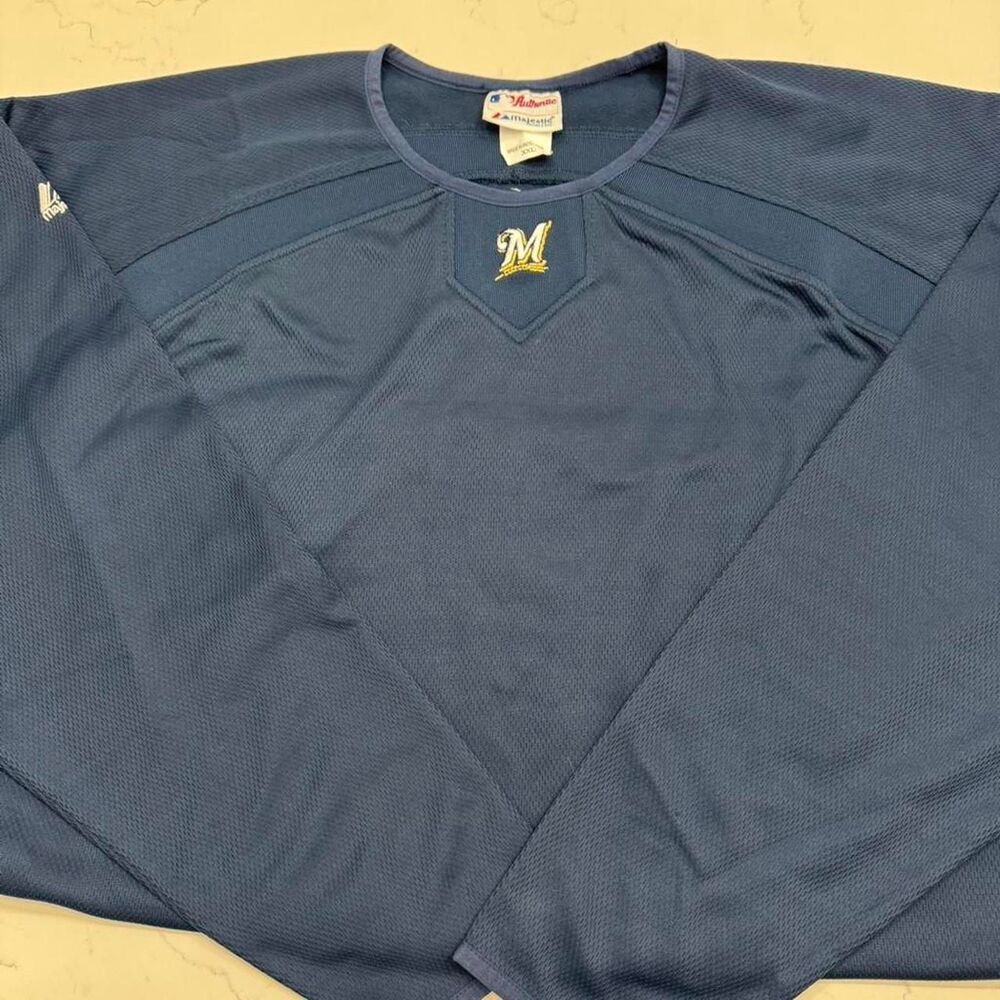 Majestic-athletic Men's Blue and Navy Sweatshirt